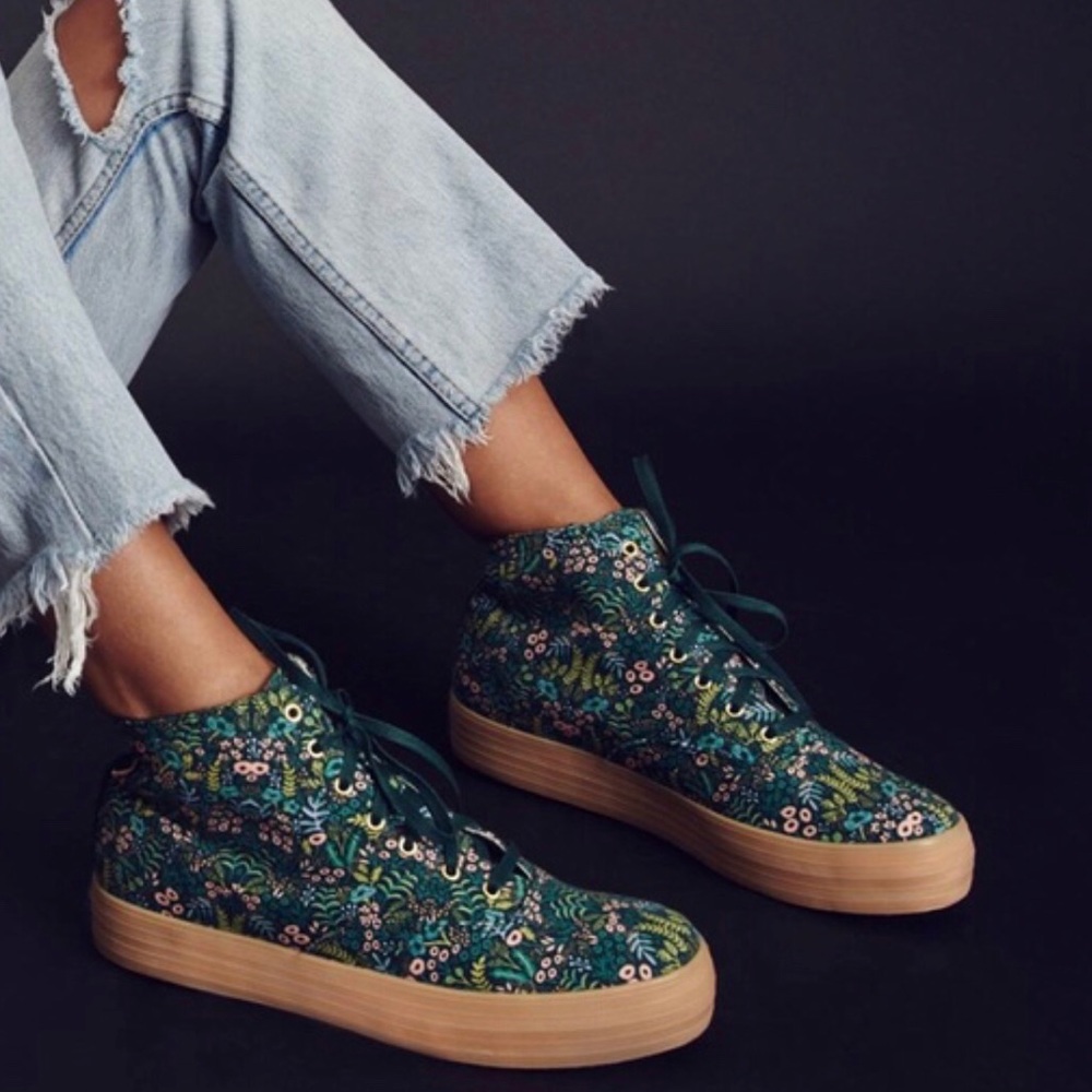 Keds x Rifle Paper Co green floral Bootie Sneakers